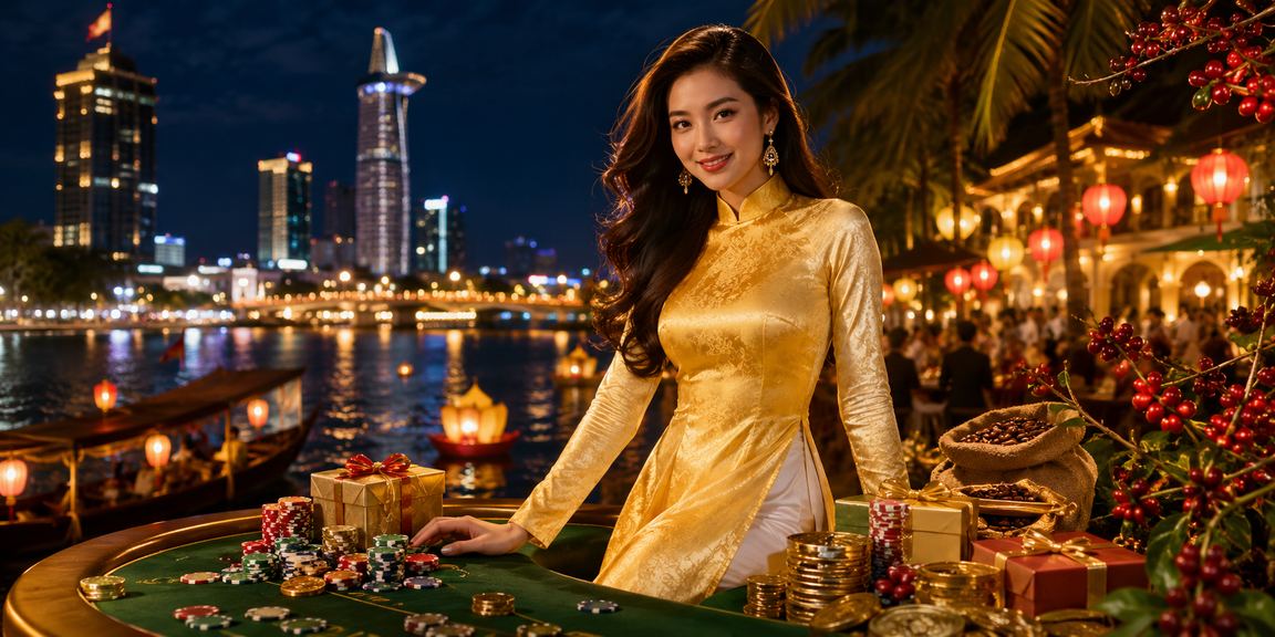 Phụ nữ Sài Gòn mặc áo dài đăng ký nhận bonus chào mừng tại sự kiện khuyến mãi trực tuyến